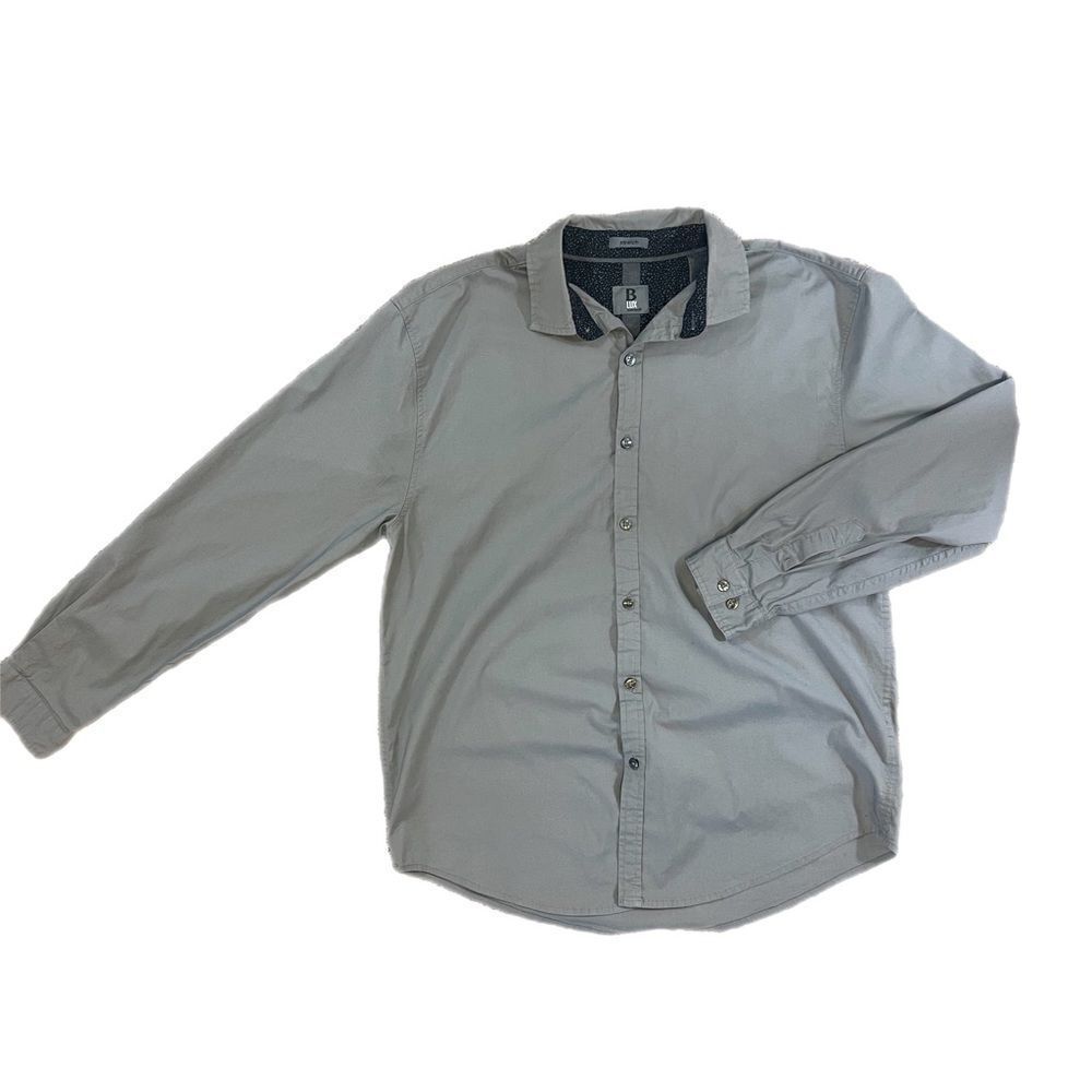 B Lux by Bruno Grey Button Up Long Sleeve Shirt. Size L. Great Condition!